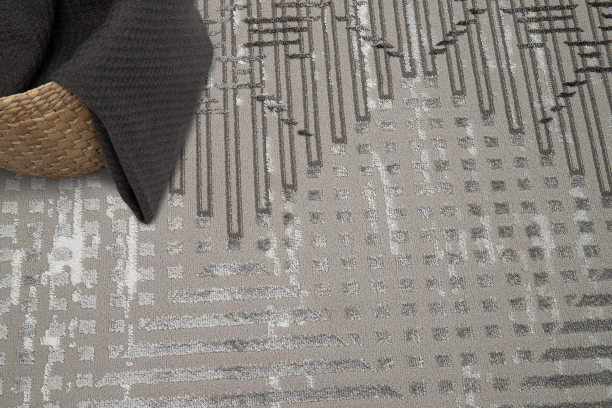 Teppich Crystal Grau Vintage Viereck 3D Effekt