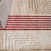 Teppich Crystal Rot Beige Creme Streifen 3D Effekt