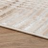 Teppich Crystal Rot Beige Creme Streifen 3D Effekt