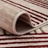 Teppich Crystal Rot Beige Creme Streifen 3D Effekt