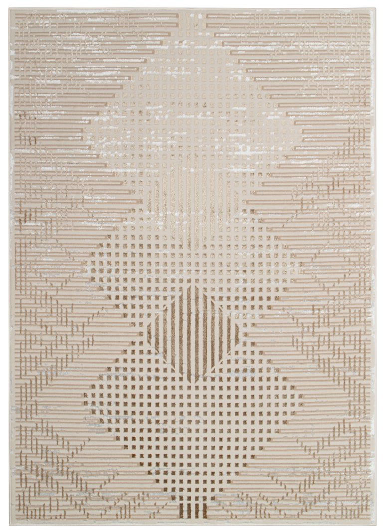 Teppich Crystal Brown Beige Vintage Viereck 3D Effekt