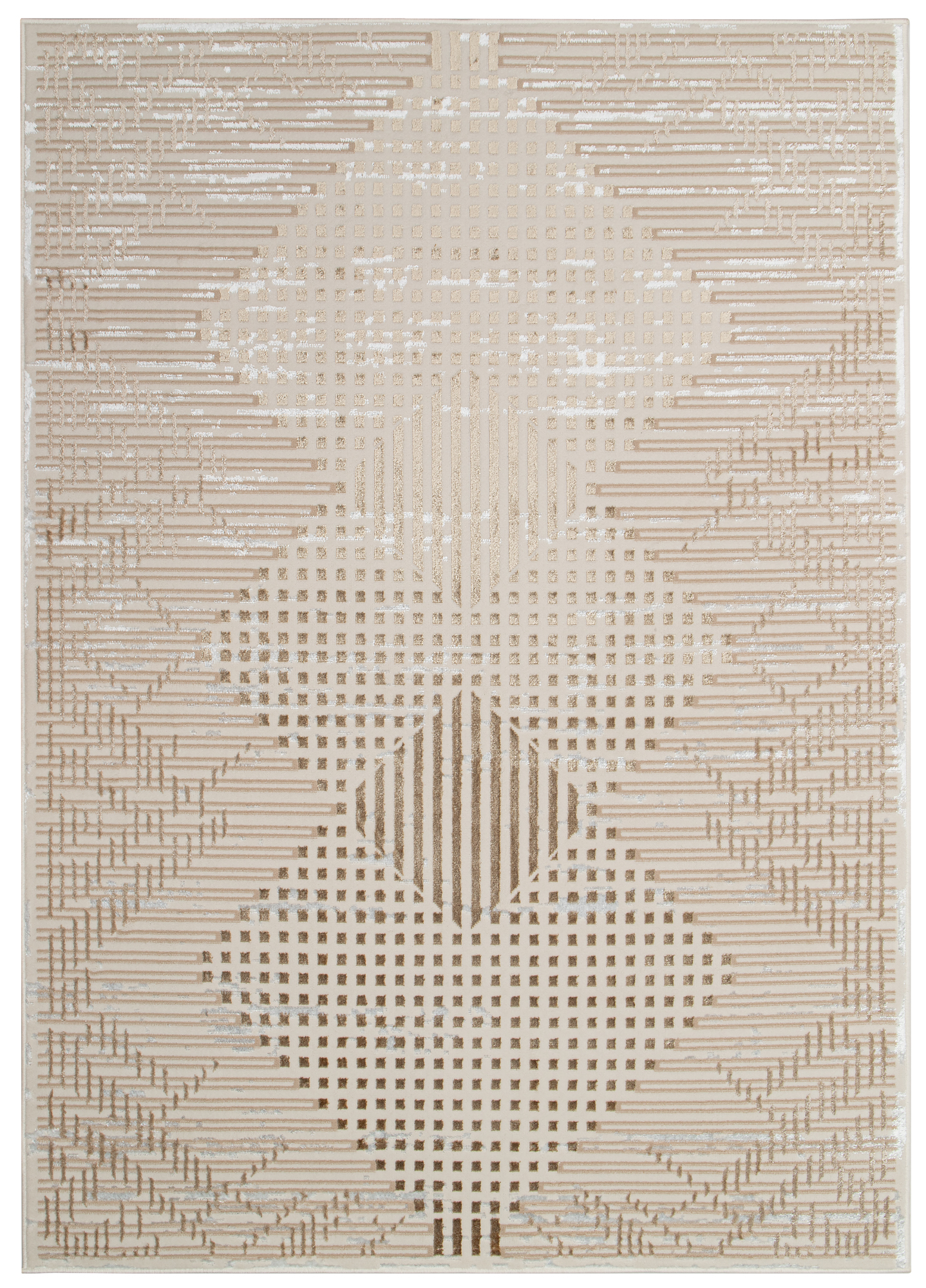 Teppich Crystal Brown Beige Vintage Viereck 3D Effekt