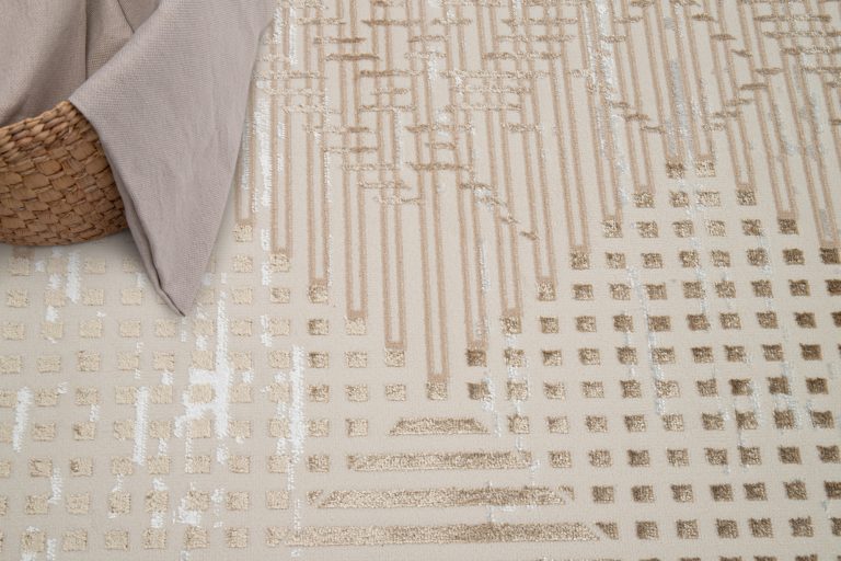 Teppich Crystal Brown Beige Vintage Viereck 3D Effekt