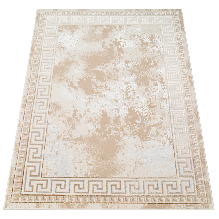 Teppich Ares Beige Rahmen Abstrakt