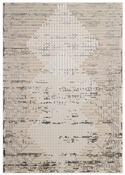 Teppich Crystal Hellgrau Vintage Viereck 3D Effekt