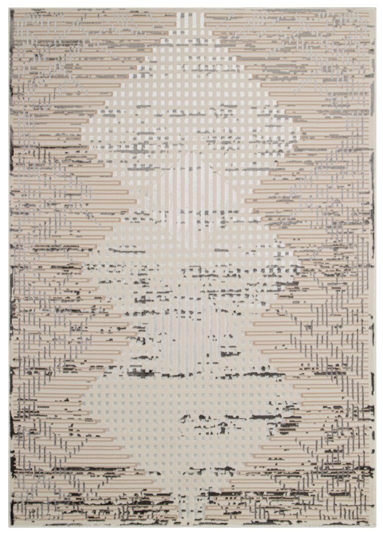 Teppich Crystal Hellgrau Vintage Viereck 3D Effekt