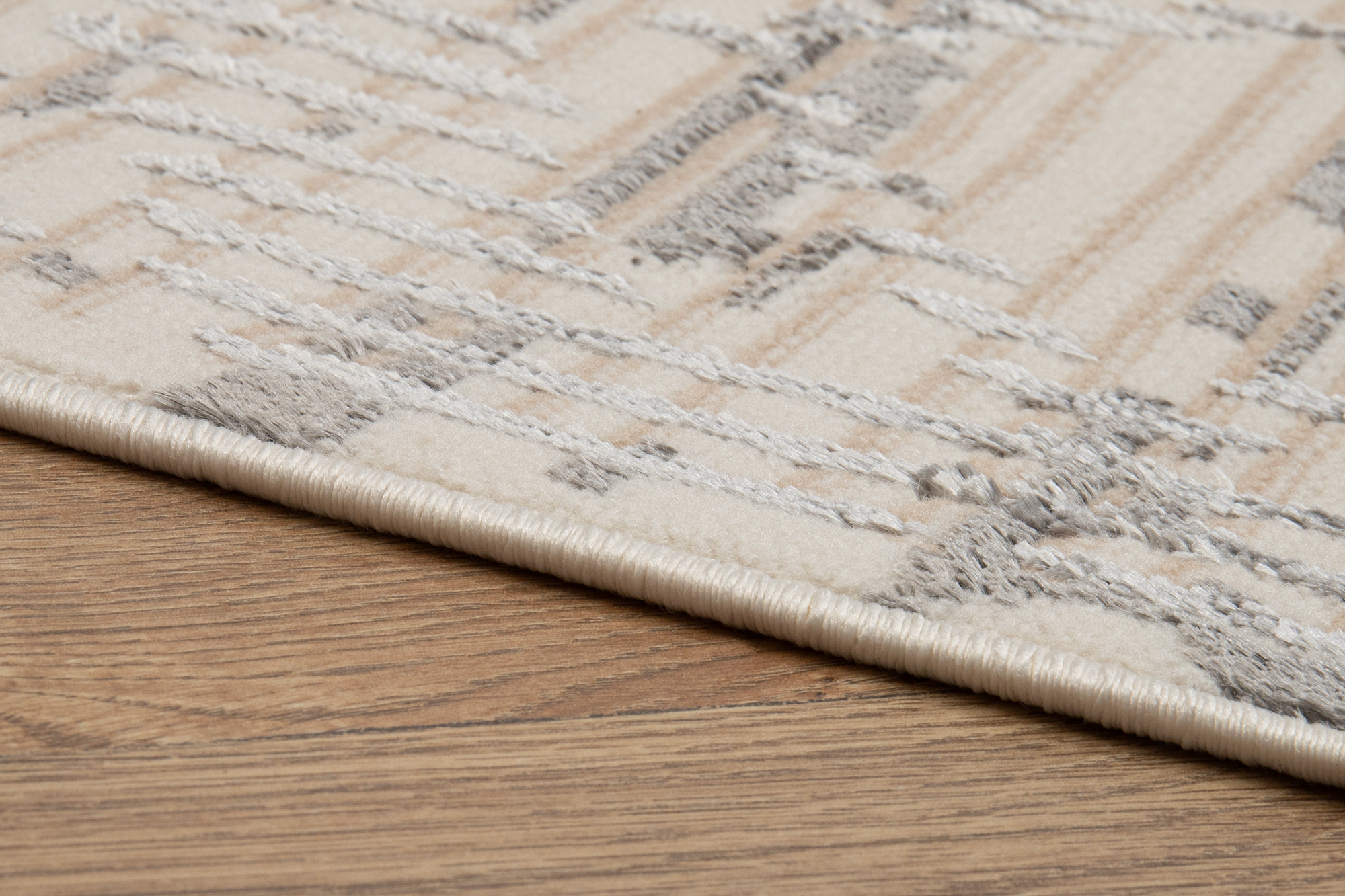 Teppich Crystal Hellgrau Vintage Viereck 3D Effekt