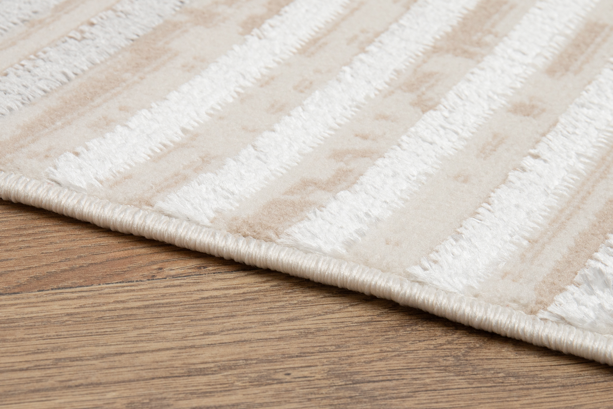 Teppich Crystal Grau Beige Creme Streifen 3D Effekt