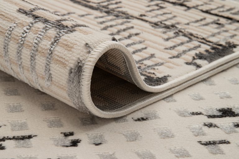 Teppich Crystal Hellgrau Vintage Viereck 3D Effekt