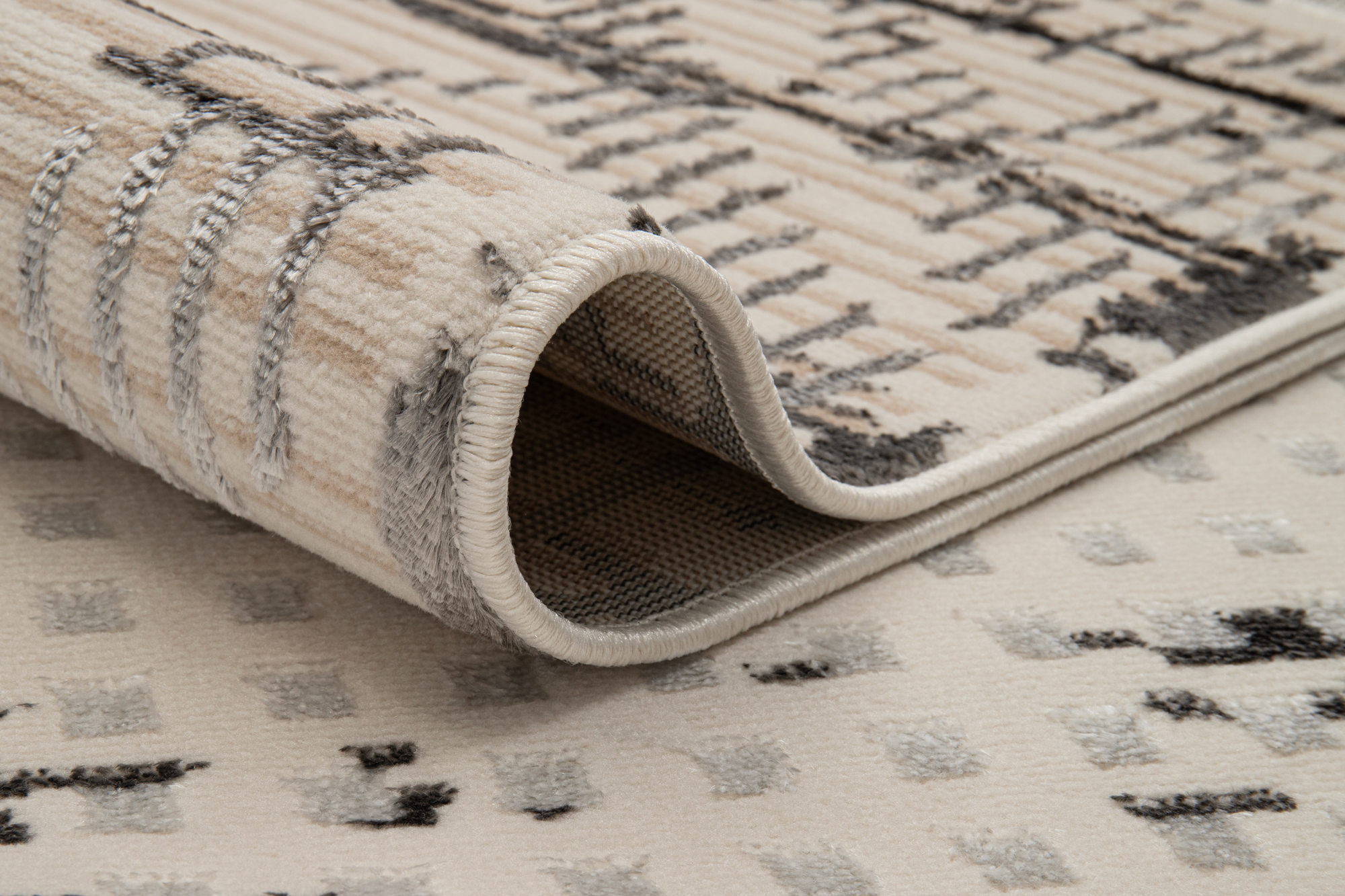 Teppich Crystal Hellgrau Vintage Viereck 3D Effekt