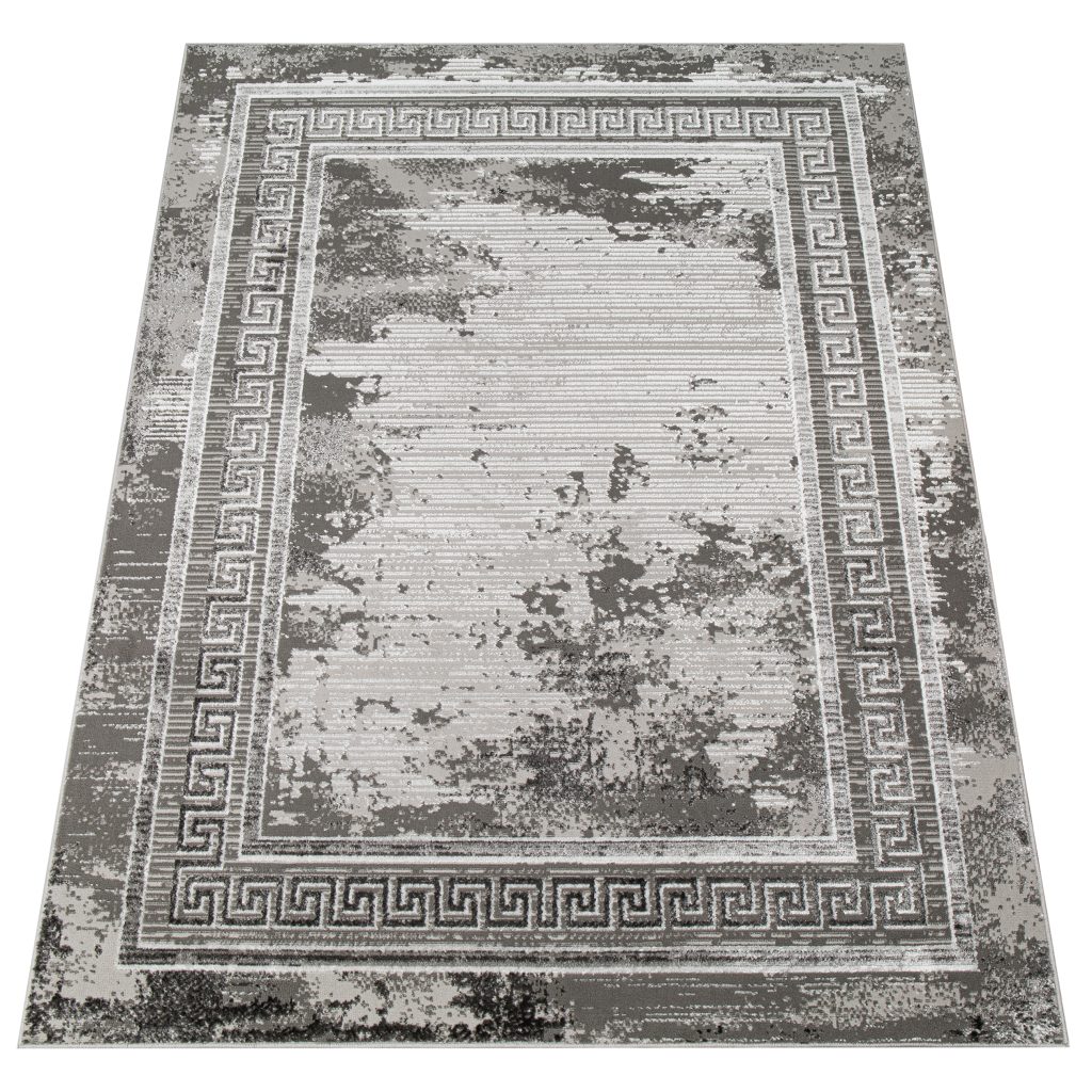 Teppich Ares Grau Rahmen Verwischt Vintage