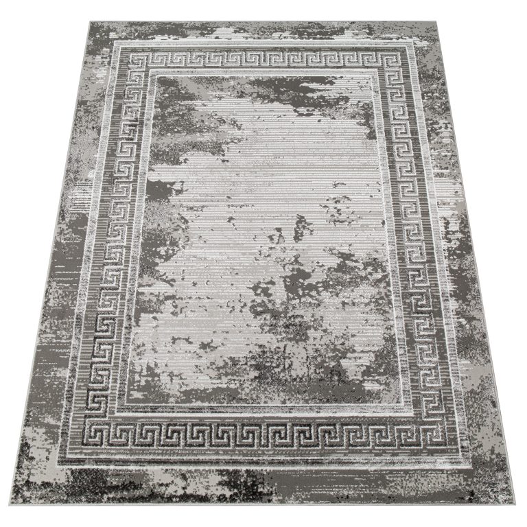 Teppich Ares Grau Rahmen Verwischt Vintage