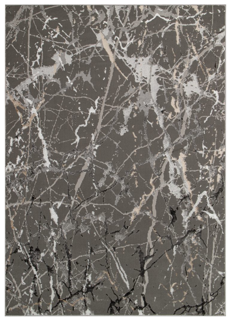 Teppich Crystal Dunkelgrau Abstrakt Marmor 3D Effekt