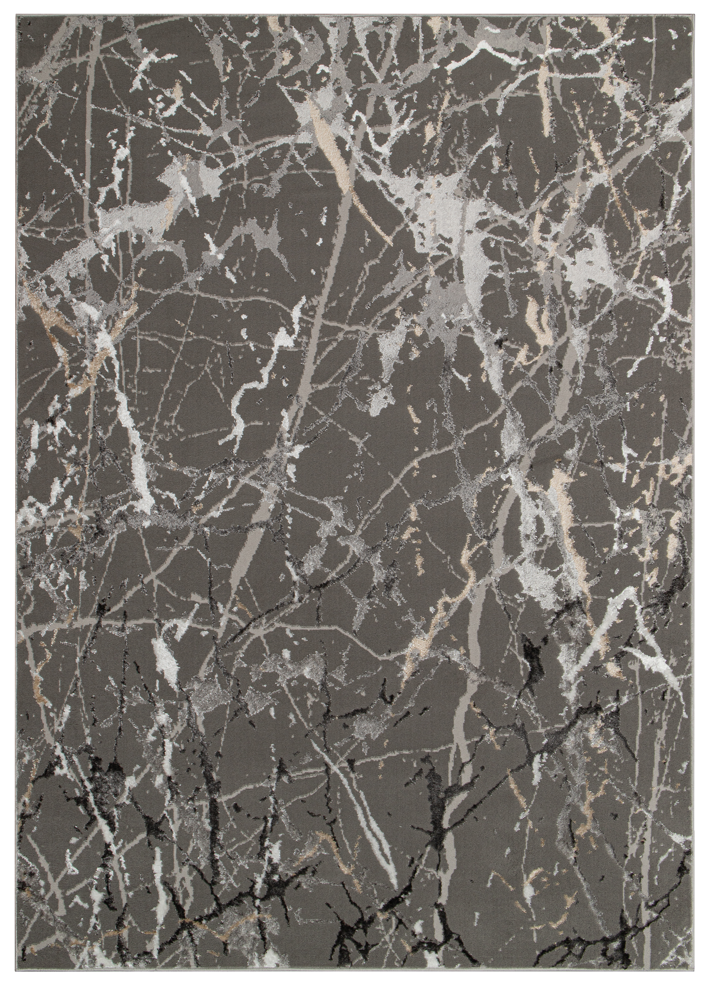 Teppich Crystal Dunkelgrau Abstrakt Marmor 3D Effekt