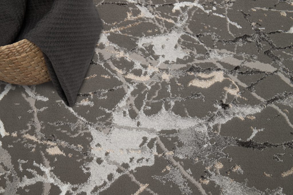 Teppich Crystal Dunkelgrau Abstrakt Marmor 3D Effekt