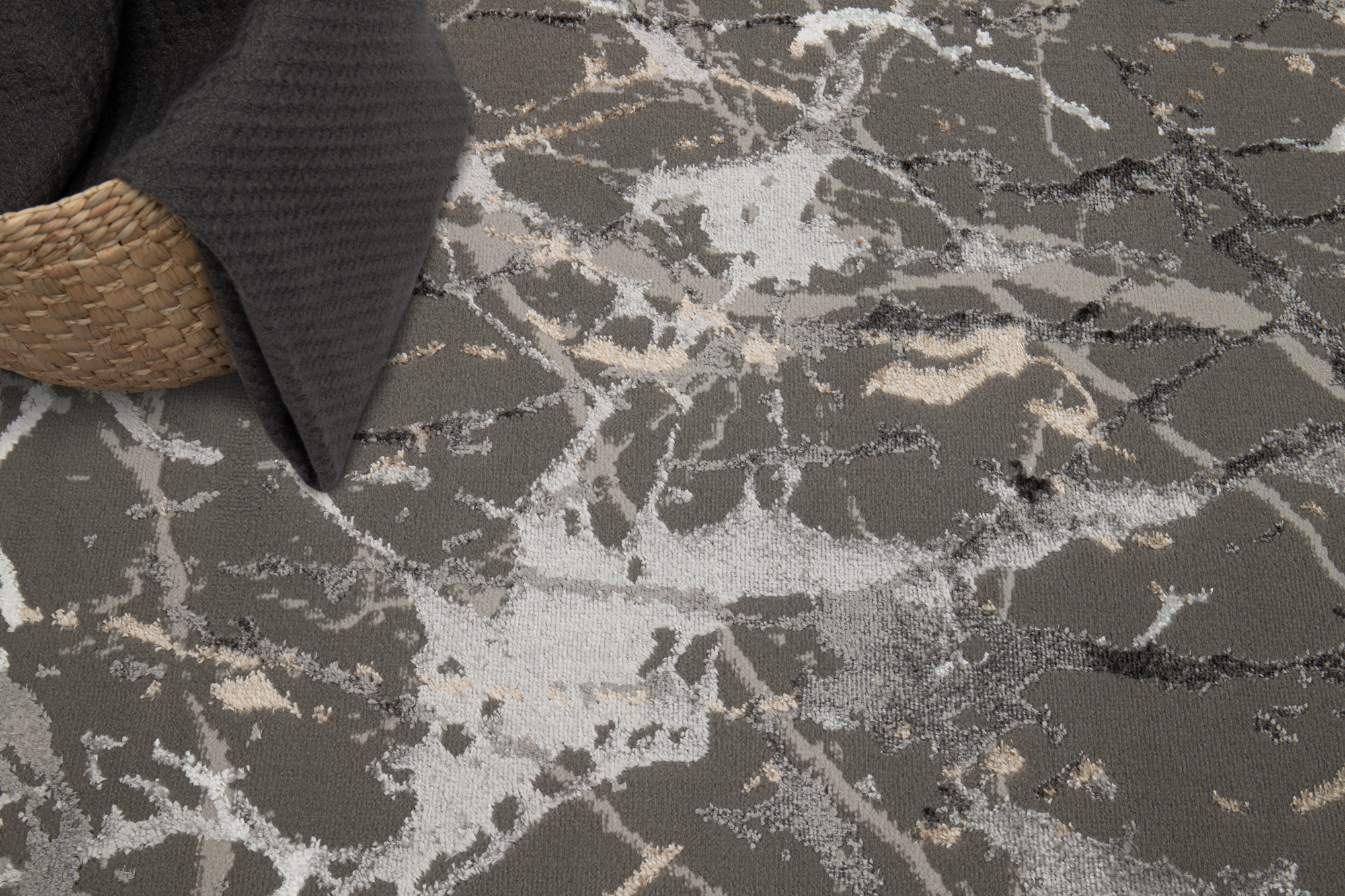 Teppich Crystal Dunkelgrau Abstrakt Marmor 3D Effekt