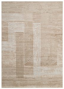 Teppich Crystal Braun Beige Creme Streifen 3D Effekt