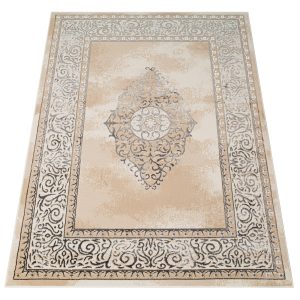 Teppich Ares Grau Beige Rosette Vintage