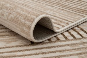 Teppich Crystal Braun Beige Creme Streifen 3D Effekt