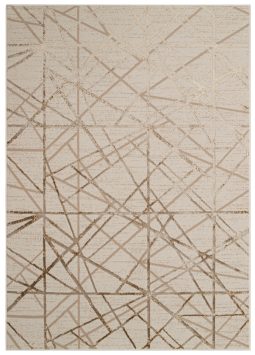 Teppich Crystal Beige Braun Abstrakt Linien 3D Effekt
