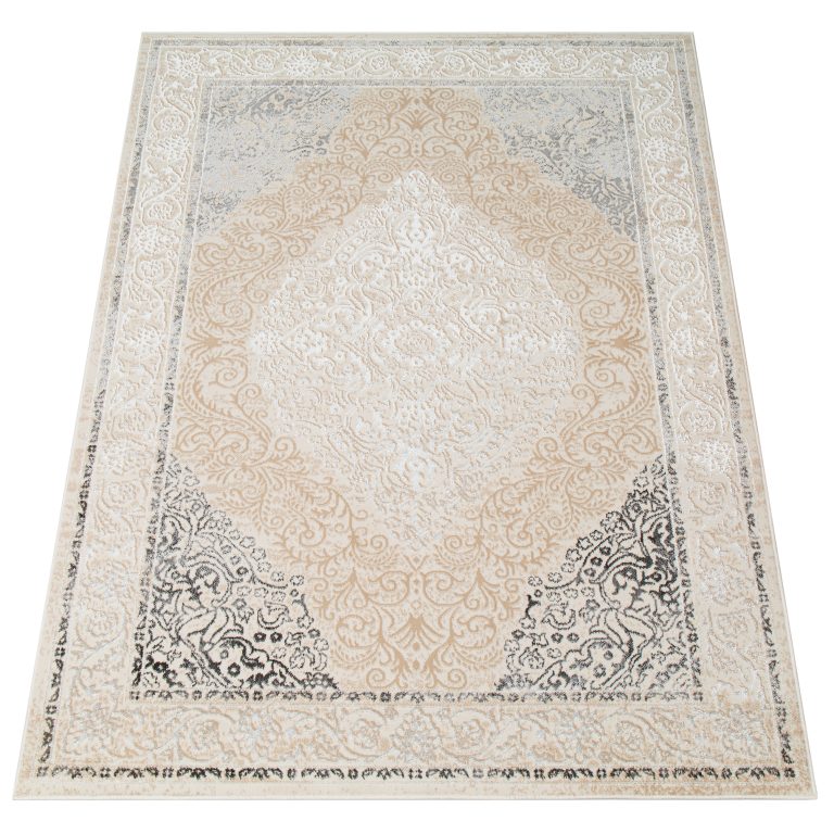Teppich Ares Creme Grau Vintage Medallion
