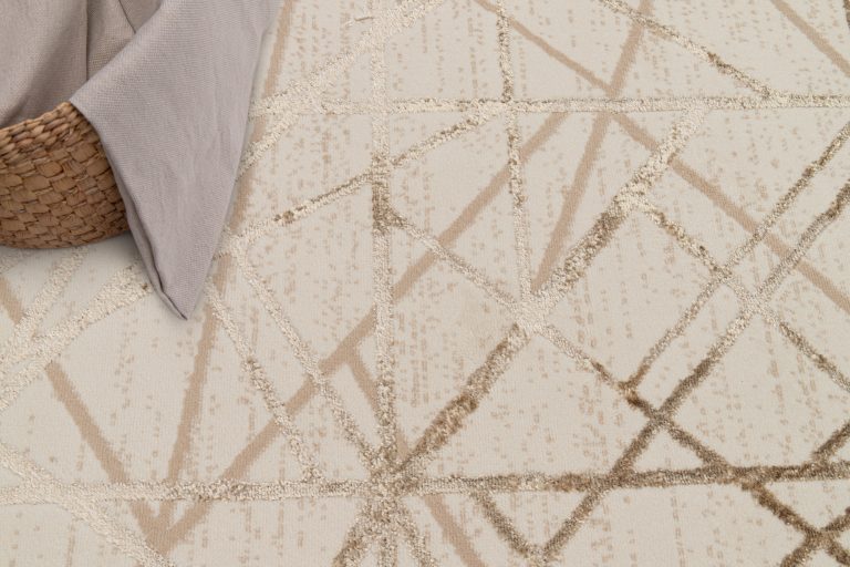 Teppich Crystal Beige Braun Abstrakt Linien 3D Effekt