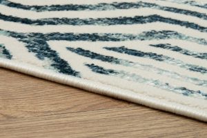 Teppich Crystal Blau Weiß Linien 3D Effekt