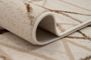 Teppich Crystal Beige Braun Abstrakt Linien 3D Effekt