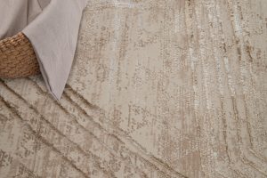 Teppich Crystal Creme Braun Verwischt Linien 3D Effekt