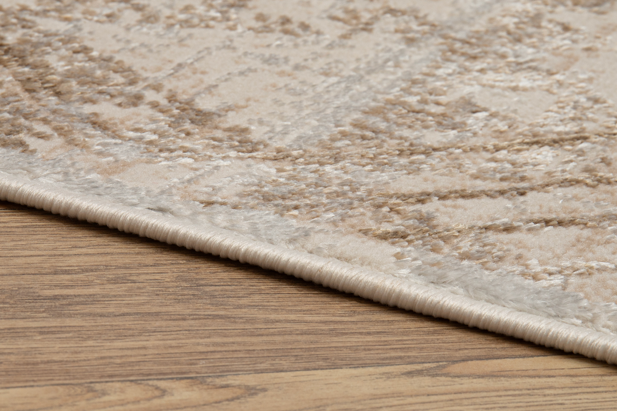 Teppich Crystal Creme Braun Verwischt Linien 3D Effekt