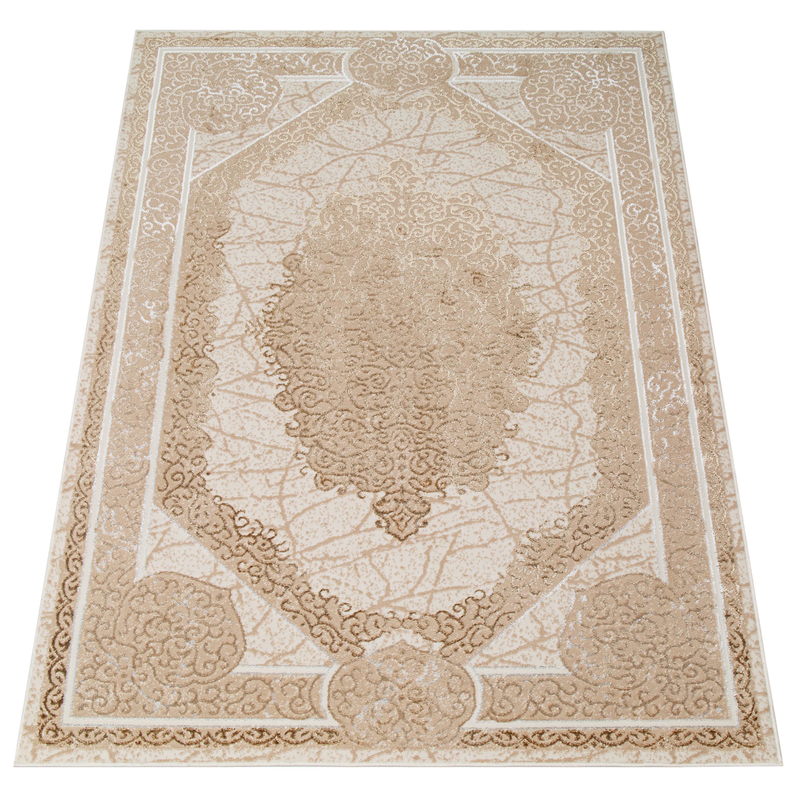 Teppich Ares Braun Beige Rosette Vintage