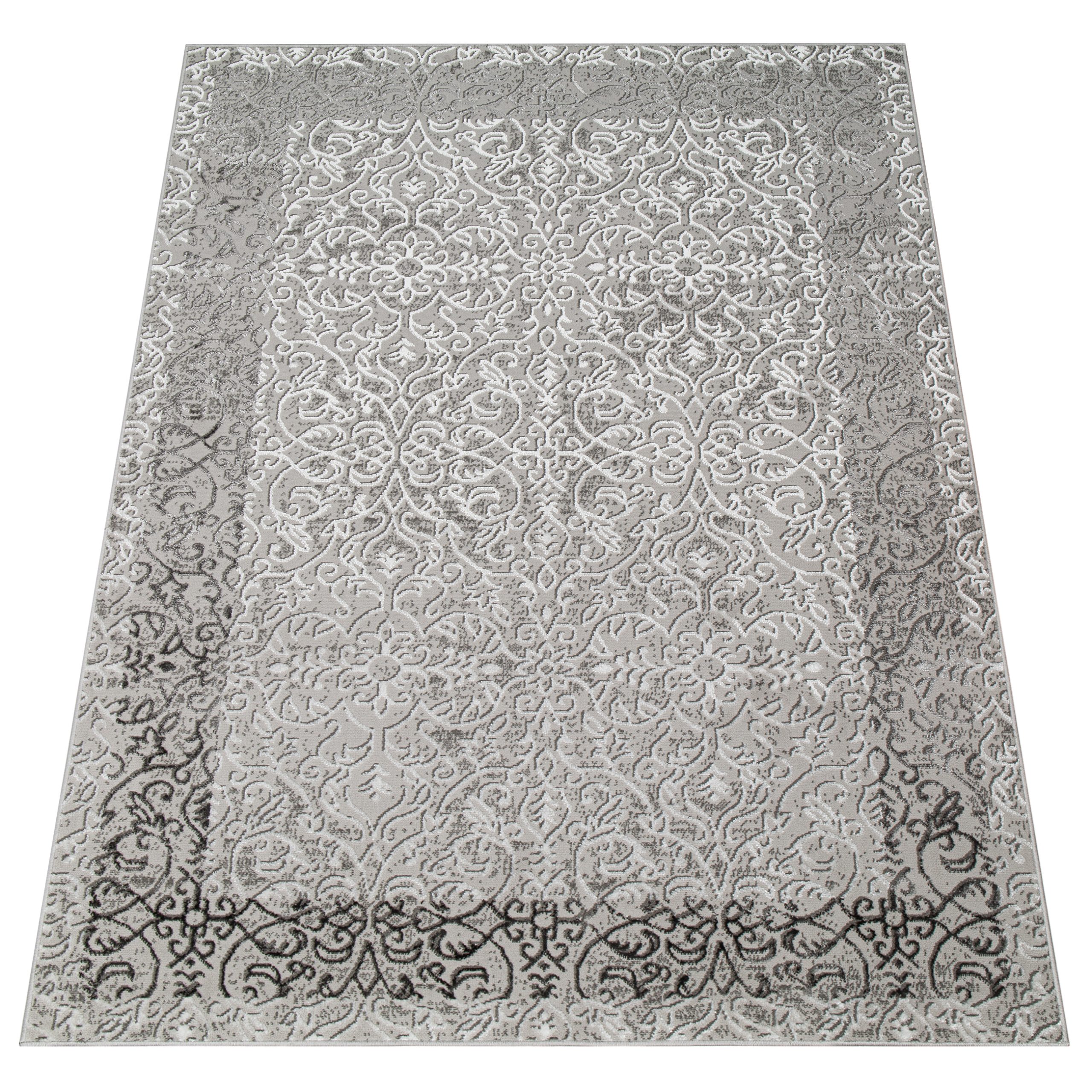 Teppich Ares Grau Ornamente Vintage