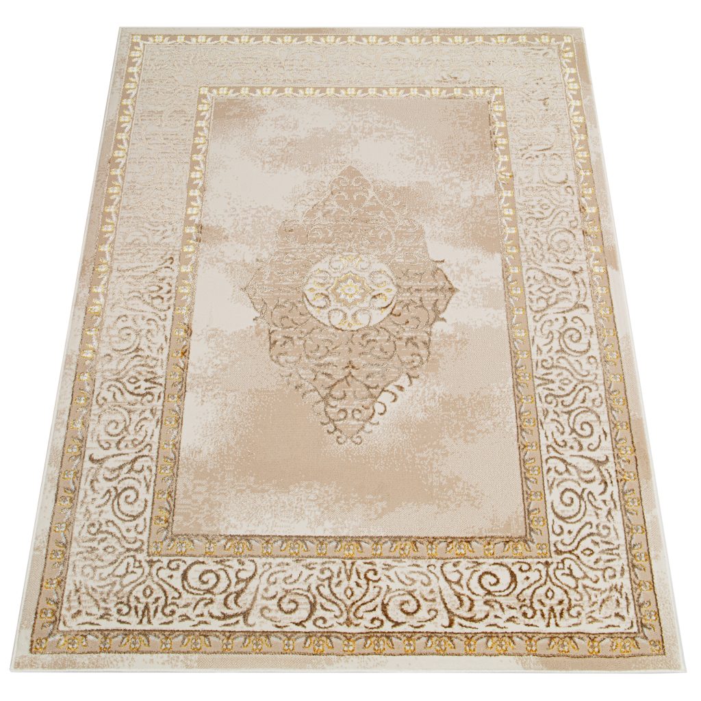 Teppich Ares Gold Braun Beige Rosette