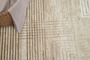 Teppich Crystal Beige Braun Creme Streifen 3D Effekt