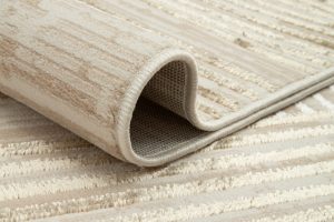 Teppich Crystal Beige Braun Creme Streifen 3D Effekt