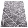Teppich Crystal Grau Weiß Geometrisch Linien 3D Effekt