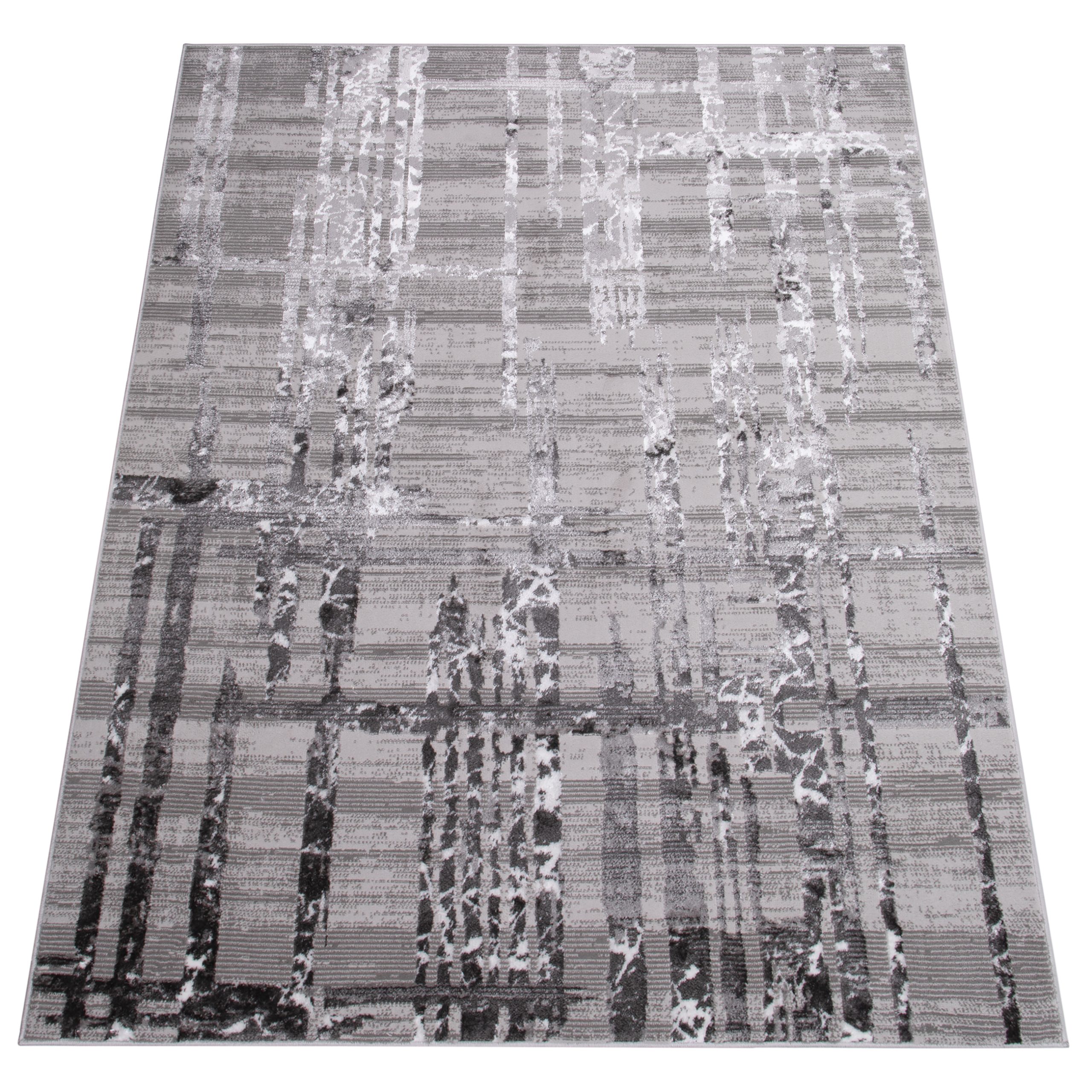 Teppich Crystal Grau Streifen Abstrakt 3D Effekt