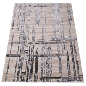 Teppich Crystal Hellgrau Streifen Abstrakt 3D Effekt