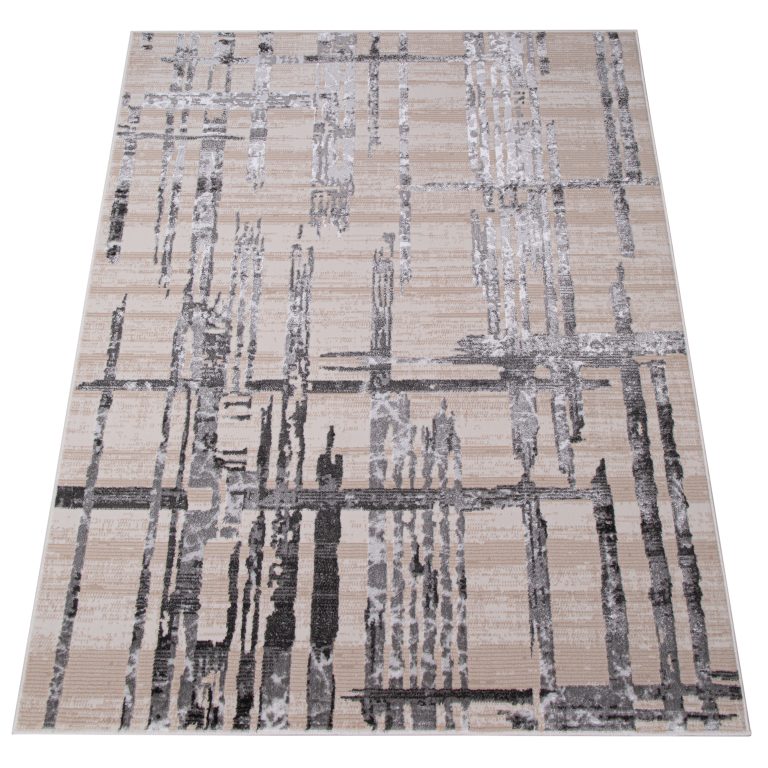 Teppich Crystal Hellgrau Streifen Abstrakt 3D Effekt