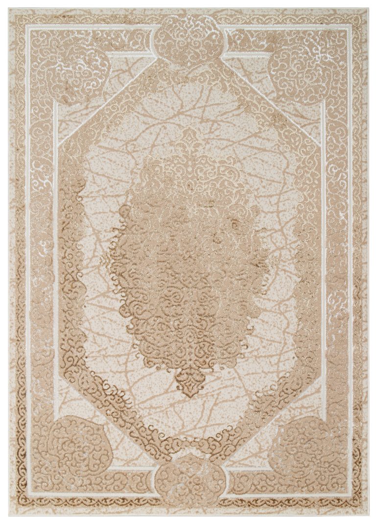 Teppich Ares Braun Beige Rosette Vintage