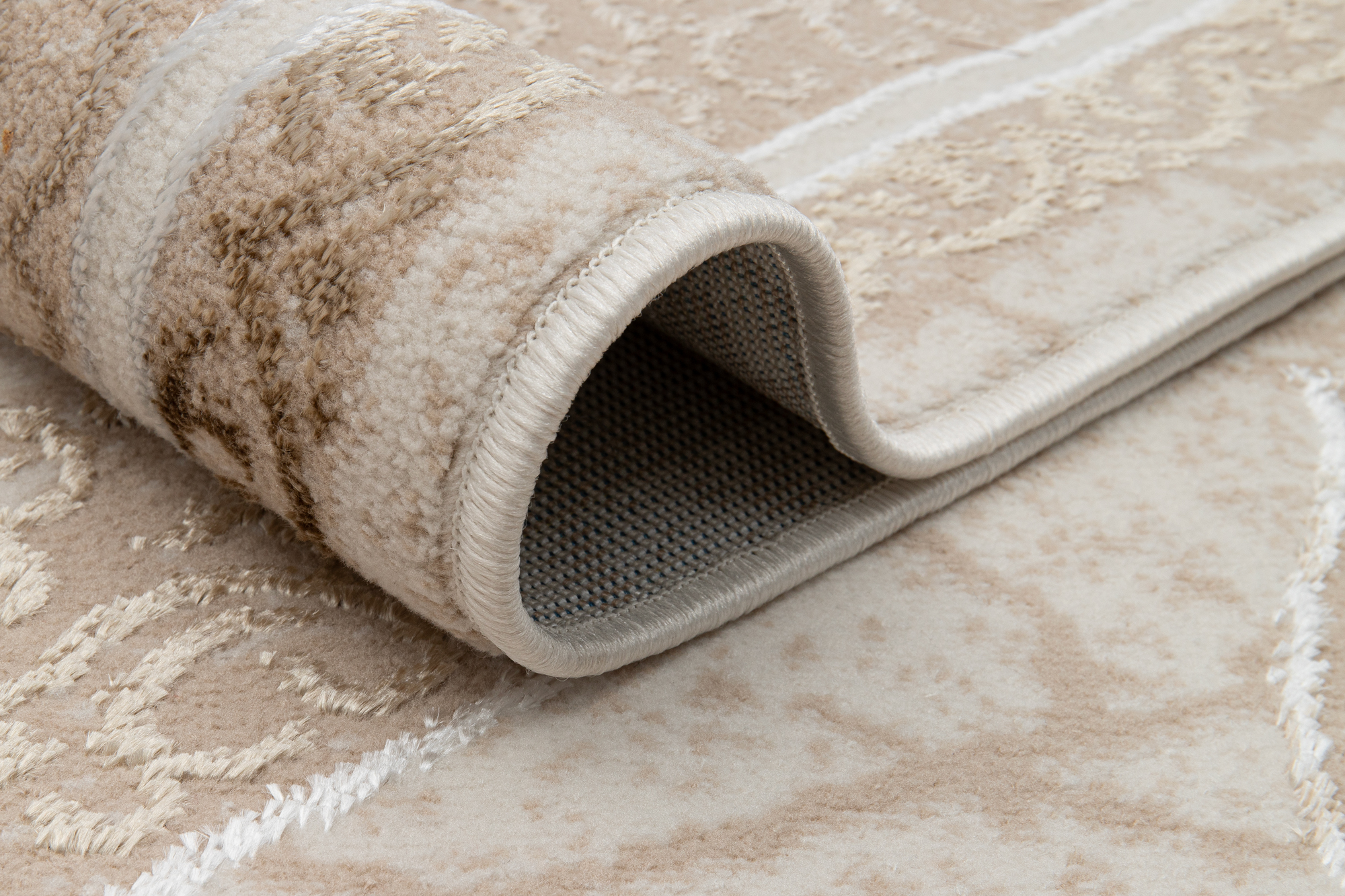 Teppich Ares Braun Beige Rosette Vintage