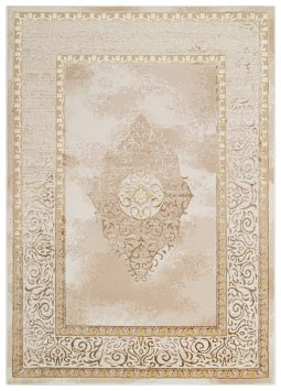 Teppich Ares Gold Braun Beige Rosette