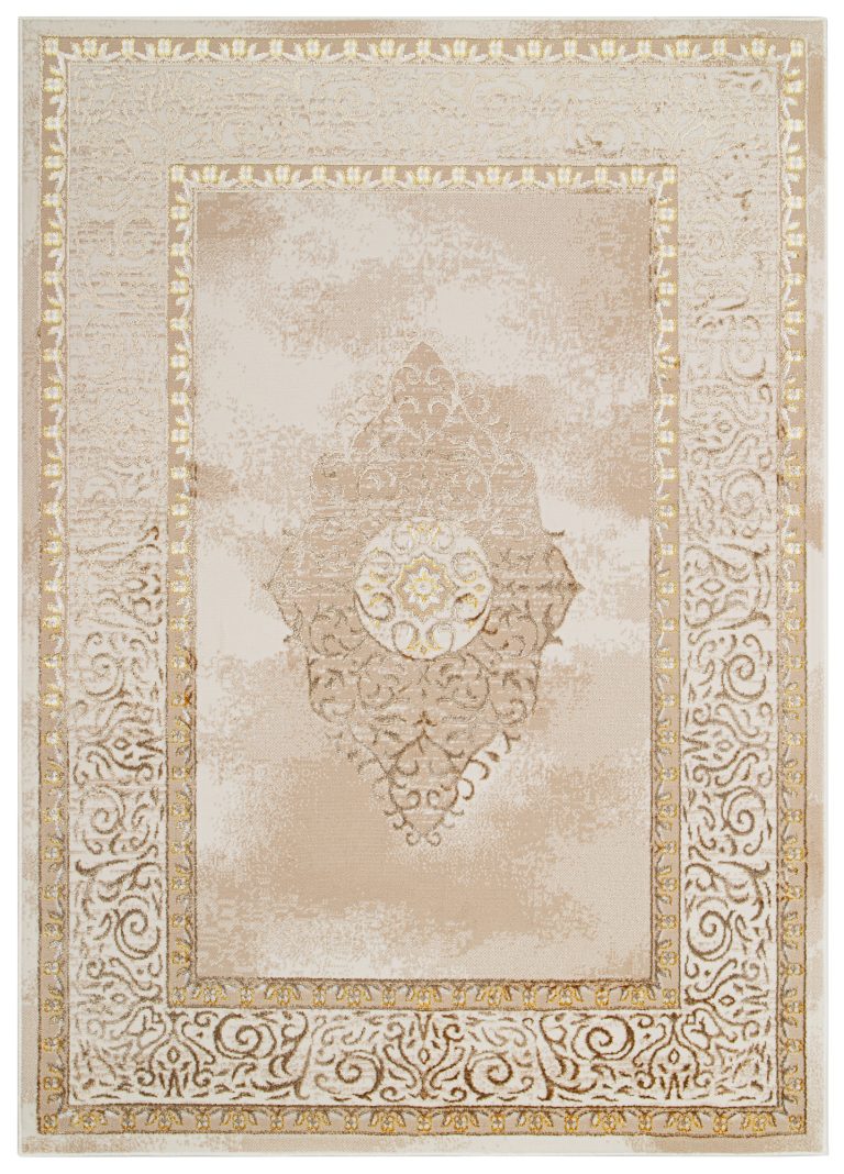 Teppich Ares Gold Braun Beige Rosette