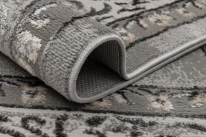 Teppich Ares Grau Rosette Rahmen Vintage