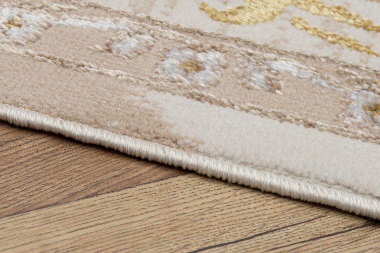 Teppich Ares Gold Beige Rosette Vintage