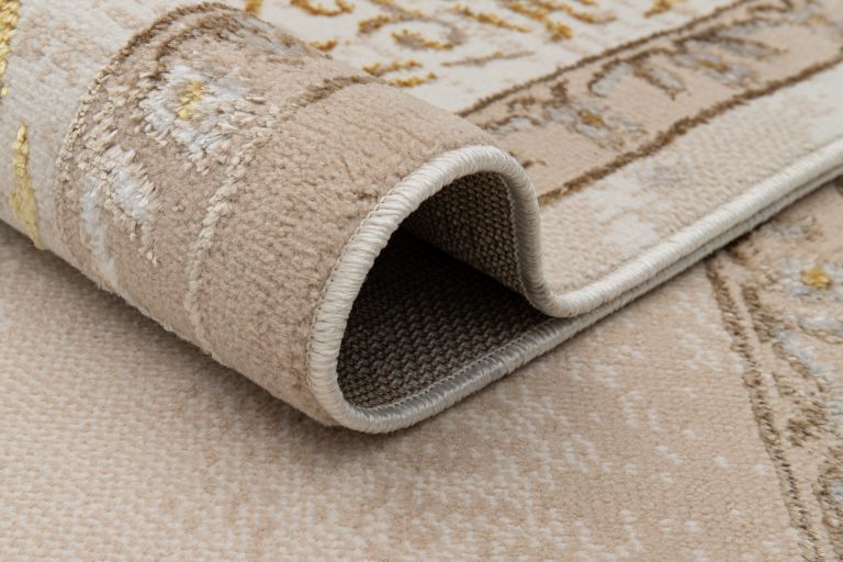 Teppich Ares Gold Beige Rosette Vintage