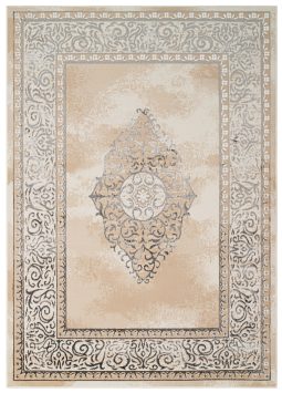 Teppich Ares Grau Beige Rosette Vintage