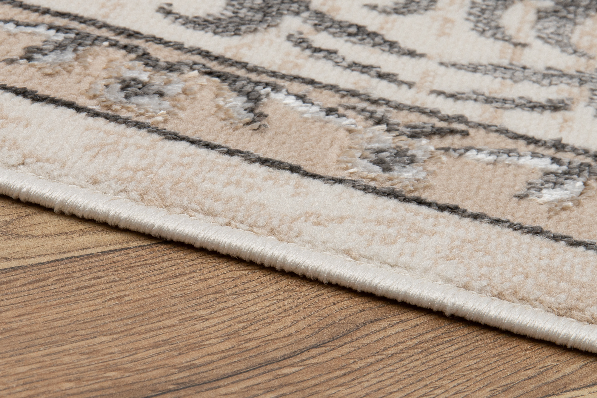 Teppich Ares Grau Beige Rosette Vintage