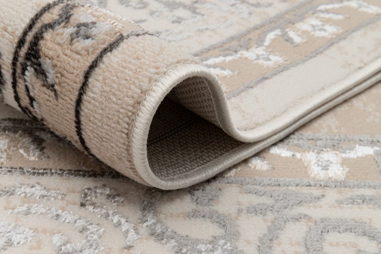 Teppich Ares Grau Beige Rosette Vintage