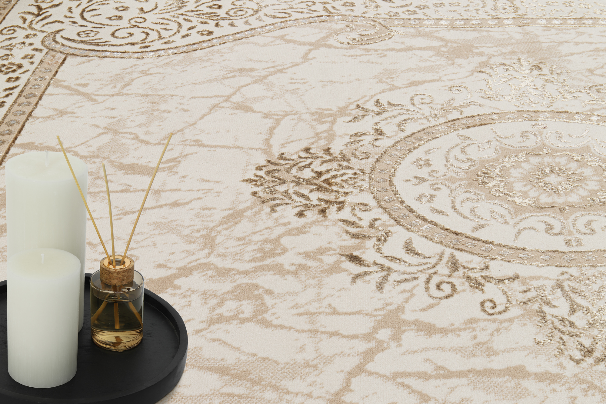 Teppich Ares Braun Beige Traditionelle Rosette